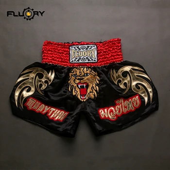 Fluory muay thai šorti Sanda boksa, MMA cīņu Pieaugušo bērnu bikses 2019 jaunu stilu izšūšana