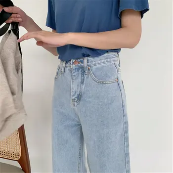 HziriP 2020. gadam Zaudēt Augsta Vidukļa Sievietēm Kovboju Plaša Kāju Bikses OLA Džinsa Streetwear Stilīgs Viss-Mača Taisni Vintage Džinsu Bikses