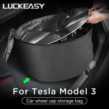 LUCKEASY riteņu klp uzglabāšanas soma Tesla Model 3 Auto portatīvo uzskaites riteņa rumbas vāciņu Oxford uzglabāšanas soma 1gb/komplekts