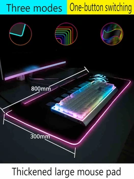 MRG XXL Peles Paliktņa LED Apgaismojums Apgaismojums RGB Spēļu Pele Spilventiņu Wave Extreme Comfort Klaviatūras Datoru Mat Pasūtījuma