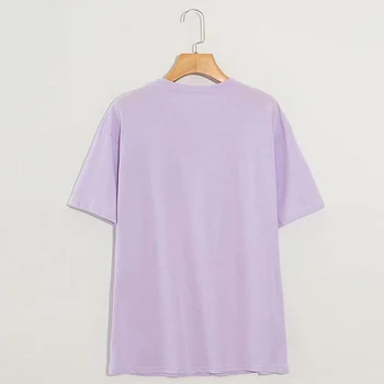 Disney T-Krekls Modes sniegbaltīte un Septiņi Rūķīši Multfilmas Drukāt Sieviešu T-Krekls ar O-veida Kakla Īsām Piedurknēm Violeta t-veida Topi, Sieviešu