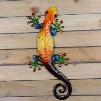 Metāla Gecko Sienu Apdare, Āra Dzīvniekus Dārzam Apdare Statujas un Miniatūras Dārza Piederumi Skulptūras