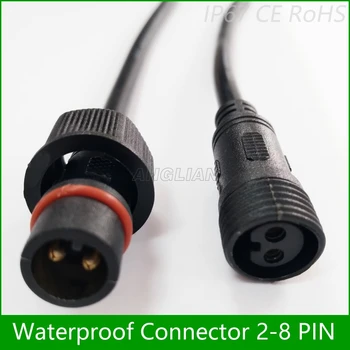 5 pāriem Ūdensizturīgs Strāvas savienotājs 8A/12A/20A 2 pin / 3 pin / 4 pin ar vadu kabelis IP67 sieviešu, vīriešu spraudni 1.0/1.5/2.5 (mm2)