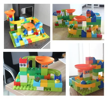 56pcs-76pcs-101pcs-224pcs Liela Izmēra Slide Bloki Savietojami LegoINGlys Duploed Celtniecības Bloki Pils Ķieģeļu Rotaļlietas Bērniem