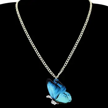 WEVENI Akrila Zila Morpho Butterfly Rotaslietas Komplekti Big Cute Dzīvnieku, Kukaiņu Auskari, Kaklarota, Sievietēm, Meitenēm Mazulis Šarmu Pavasara Dāvana