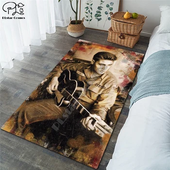 Elvis Presley Pinkains Pūkains Anti-Skid Zonas Grīdas Paklājs 3D Paklāju neslīdoša Mat Ēdamistaba Dzīvojamā Istaba Mīkstas Guļamistabas Mat Paklājs ST3