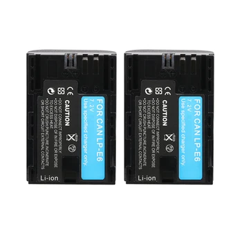LP-E6 LP E6 LPE6 Kameru Baterijas + Dual LCD Charger For Canon 5D Mark II III 7D 60D EOS 6D 70D 80D