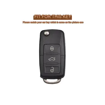 TPU Mīksto Auto Atslēgu Vāks VW Volkwagen Polo Golfa Vabole SEAT Skoda 3 Pogu Locīšanas Keychain Oglekļa Stila Tālvadības Aizsargs Lietā