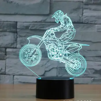 Bezceļu Motociklu 3d Lampas Septiņas Krāsas Touch Led 3d Vizuālo Gaismas Lampa Dāvanu Apdares Tabula Led Nakts Gaisma
