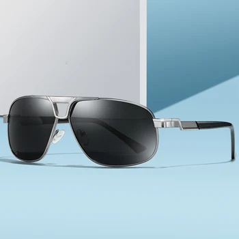 Zīmola Dizaina Klasika Laukumā Polarizētās Saulesbrilles Vīriešiem Metāla Braukšanas Saules Brilles Vīriešu Saulesbriļļu Pārklājuma UV400 Toņos Brilles