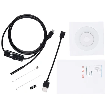 1/2/1.5 M 7mm Objektīvs USB Endoskopu Fotokameras Ūdensdrošs Vadu Čūska Cauruļu Pārbaude Borescope Par OTG Saderīgu Android Tālruņiem