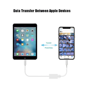 OTG kabelis datu pārveidotājs iPhone iPad tastatūras pieslēgvietas USB kabelis, austiņas converter Elektriskās klavieres iphone adapteris