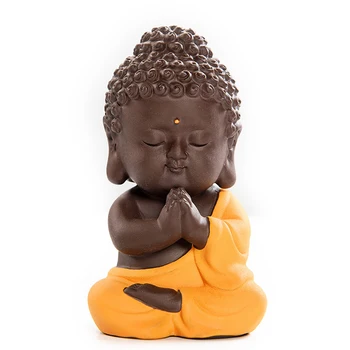 Keramikas Tathagata Budas Statuetes Auto, Apdare, Rotājumi Automobiļu Paneļa Budistu Mūks Amatniecības Dekoru, Rotājumu Piederumi
