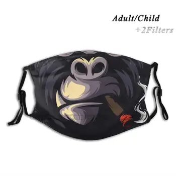 Smēķēšana Gorilla Mutes, Sejas Drukāt Atkārtoti Lietojamā Maska Pm2.5 Filtru Moderns Mutes, Sejas Maska, Bērnu, Pieaugušo Mērkaķis Ape Savvaļas Dzīvnieku