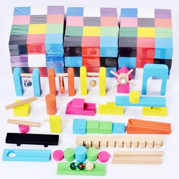 Sajauc Krāsas Domino Koka Rotaļlietas Bloki Drošību, Koka Rotaļlietas Bērniem, Intelektuālās Spēles Pieaugušajiem Antistresa Rotaļlieta Ģimenes Spēles Jaunums Dāvanas