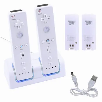 Lādētājs Wii Baterijas Doka Turētājs Tālvadības Pulti, Uzlādējamās Baterijas, Tālvadības Slēdzis Kursorsviru Spēle Piederumu