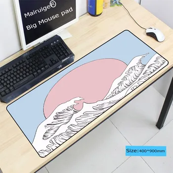Mairuige Viļņi Zīmēšanas Mākslas 900*400*3mm Datoru Ūdensizturīgs peles paliktnis ar Bloķēšanas Malas Lielu Spēļu Pele Spilventiņu CSGO DOTA Spēlētājs