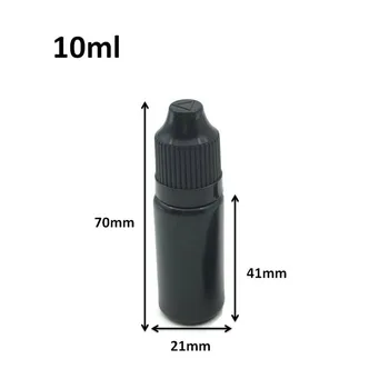 50gab Melns PE 10ml Tukša Pudele Mīkstas Plastmasas Pudeles Ar bērnu aizsardzībai paredzētām Klp E-Šķidruma Pudelīte