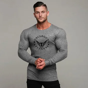 Muscleguys 2020. gadam zīmolu modes plānas vīriešu džemperi džemperi gadījuma rudens fitnesa trikotāžas džemperis vīriešiem masculino džersija apģērbs