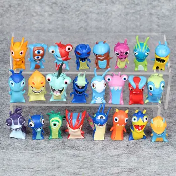 24PCS kopums Slugterra Darbības Rādītāji Rotaļlietas 5cm Mini Slugterra Anime Skaitļi Rotaļlietas Lelle Lodes Bērni bērnu Rotaļlietas