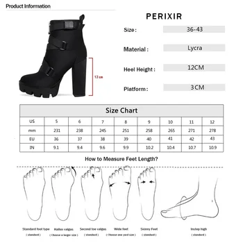 Perixir Augsts Papēdis 4 CM, Platformas Augstums Potītes Sieviešu Seksīgi Zābaki Norādīja Toe 15 CM Chunky Papēžiem Kurpes Boot Dāmas Lielas Kurpes Izmērs 43