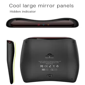 2.4 Ghz Mini Bezvadu Tastatūra Pilna Ekrāna Pele Touchpad Rokas Tālvadības Pults Ar Krāsainiem Led Fona Android Tv Bo