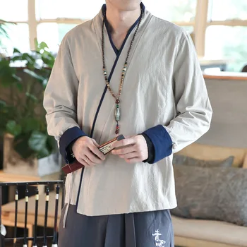 Plus Lieluma Vīriešiem Kimono Jaka Tradicionālo Japāņu Vīriešu Yukata Samurai Apģērbu Gadījuma Harajuku Kimono Jakas Streetwear Haori