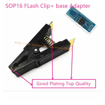 Programmētājs Testēšanas sop16 Klipu soic16 klipu IC Test clip bez kabelis + SOP8 SOP16-DIP8 Adapteri. sop16 adapteri