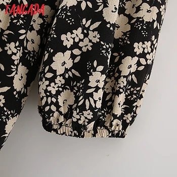Tangada ir 2021. Modes Sieviešu Ziedu Drukāt Brīvs Krekls, Kleita ar Slīpsvītru Vintage garām Piedurknēm Gadījuma Sieviete Īsā Kleitā, 5X38