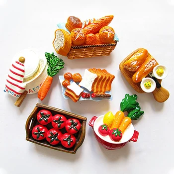 Japanes 3d Sveķu Simulācijas Pārtikas Ledusskapis Magnētisko Maizes, Dārzeņu, Tomātu Kapāšanas Kuģa Ledusskapis uzlīmes Virtuves Dekori