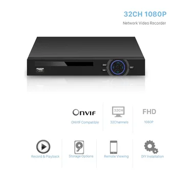 ANBIUX 25CH 5MP 32CH 1080P 8CH 4K CCTV H. 265 VRR DVR Tīkla Video Ierakstītājs Onvif 2.0 IP Kamera 2 SATA Portu XMEYE P2P Mākonis