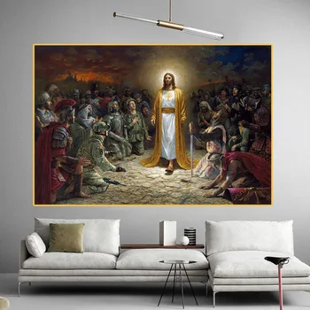 Kristiešu Jēzus Glābj Pasauli Sienas Mākslas Audekls Gleznošanai Attēls Sienas Mākslas Izdrukas, Bildes Baznīcas Dzīvojamā Istaba Mājas Apdare