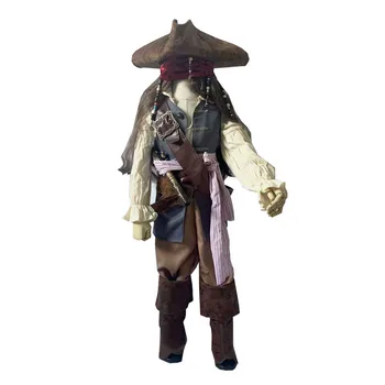 Karību jūras Pirātu Pieauguši Vīrieši Grand Heritage Kolekcija Deluxe kostīmu Jack Sparrow luksusa noteikti mazulis