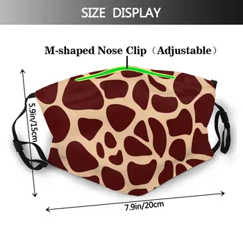 Aizsardzības masku ar filtru Žirafe Ādas Modelis Drukāt anti putekļu PM2.5 atkārtoti pieaugušo bērnu, pusaudžu meitene