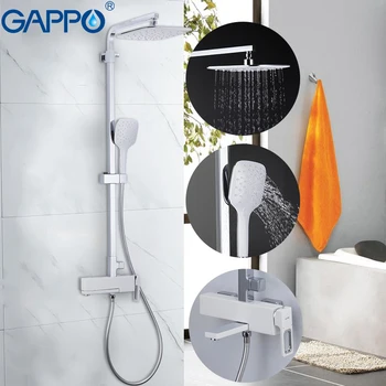 GAPPO Dušas Jaucējkrāni, misiņa, vannas dušas komplekts sienas uzstādīts masāžas dušas galvas chrome vannas maisītājs vannas dušas jaucējkrāns