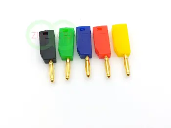 100gab 2 mm 5 krāsas Zelta Pārklājumu Banana Plug connector