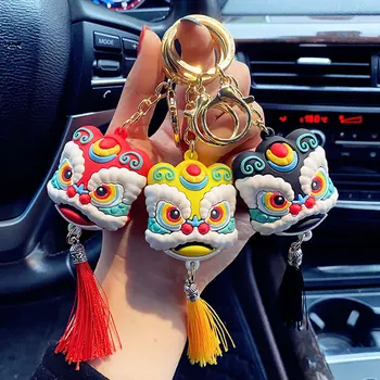 Ķīnas Amuletu Lucky Fortune Lauva Kulons Izšuvumi Roku darbs Materiāla Maisiņš Pack Atslēgu piekariņi Laimīgs, Atslēgu Ķēdes, lady mugursoma