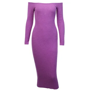 Apģērbu OWLPRINCESS 2020 Jauno off-Plecu Elegants, Graciozs Kleita tīrtoņa krāsu caurule top kleita