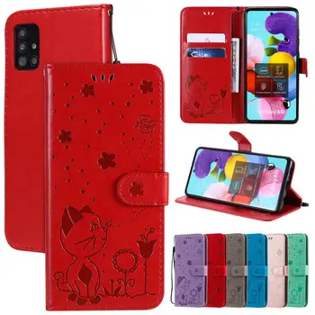 Karikatūra Kaķis Flip Case For Motorola Moto G4 Spēlēt G5s G6 Spēlēt G7 G8 G8 Jauda E4 E4 Plus E5 E6 Bitīte Ādas Maks Telefonu Gadījumā