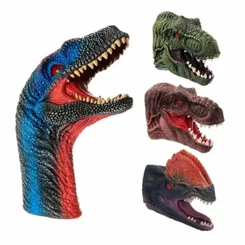 Mīksta Dinozaura Roku Leļļu Tyrannosaurus Rex Galvas Roku Leļļu Attēls Cimdi Rotaļlietas Bērnu Lomu Spēli, Dāvanu