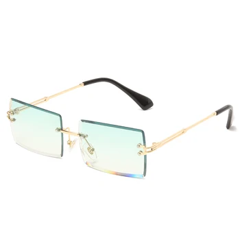 Jauno Modes bez apmales Saulesbrilles Sieviešu Nelielu Kvadrātveida Saules brilles Luksusa Zīmolu Dizaina Metāla Sunglass UV400 Toņos Brilles