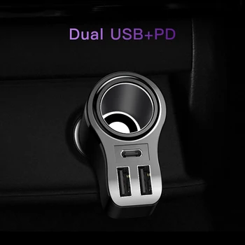 KUULAA Dual USB Automašīnas Lādētājs Digitālo Displeju piepīpētāja 3.1 Ātrās Uzlādes Adapteris Lādētājs Xiaomi iPhone PD Auto Maksas