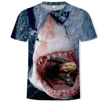 Terro Haizivs T Krekls Vīriešiem Jūras Tshirt Punk Rock Apģērbu 3d T-krekls Dzīvnieku HipHop Rap Tee Fitnesa Vīriešu Apģērbu 2020 Jaunu Gadījuma Topi