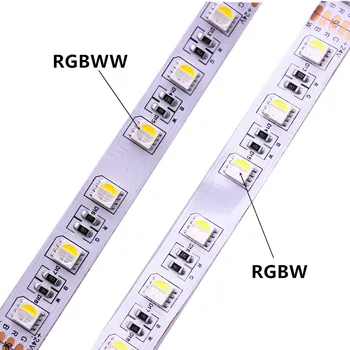 DC24V 5m 5050 Led Sloksnes SMDRGBW RGBWW 4 Krāsas 1 Čipu Led Elastīgās Sloksnes Gaismas RGB + balta / Warm White iekštelpu apdares
