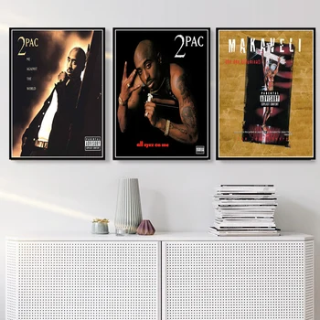 Plakātu Izdrukas 2Pac Tupac All Eyez On Me Karstā Hip Hop Rap Albumu Mūzikas Mākslas Audekls Oil Krāsošana Sienas, Attēlus, viesistaba, Mājas Dekoru
