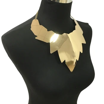 MANILAI Spīdīgu virsmu Sakausējuma Paziņojumu, Kaklarotas Sieviešu Steampunk Liels Lapu Dizains Apkakles sānslīdi kaklasaite Kaklarota Modes Rotaslietas