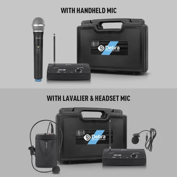 Debra Audio V-100 VHF Bezvadu Mikrofons Mikrofona Sistēma Ar Portatīvo Gadījumā ar Rokas vai Lavalier & Heatset par karaoke