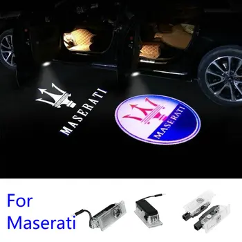 2X Par Maserati Quattroporte Ghibli Levante GranTurismo GranCabrio LED Auto Durvīm, Laipni Gaismas Gara Ēna, Projektors Logo Gaismas