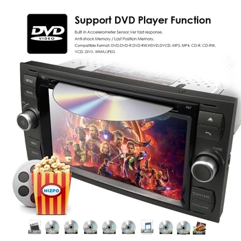2din auto autoradio 7 collu dvd monitors Ford focus/Fiesta/Kugas/C-Max/Connect/Fusion/Galaxy/Mondeo/ - S-Max/Tranzīta swc rds bt cam