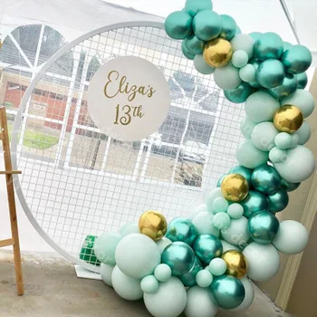 Baloni Vainags Komplekts DIY Macaron Tiffany Blue Green Metāla Chrome Globals Balonu Vainags Kāzu Iesaistīšanās 21 Dzimšanas dienu Dekori